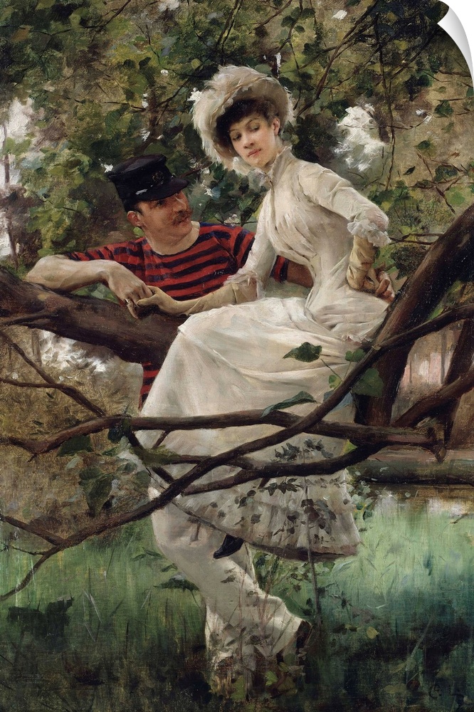 SNM284670 Idyll, 1925 (oil on canvas) by Larsson, Carl (1853-1919); 70x48 cm; .... Nationalmuseum, Stockholm, Sweden; Swed...