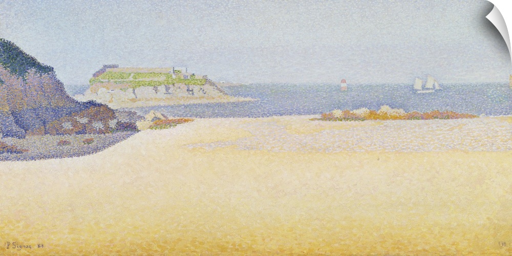 Ile la Comtesse, Pontrieux, 1888, oil on canvas.  By Paul Signac (1863-1935).