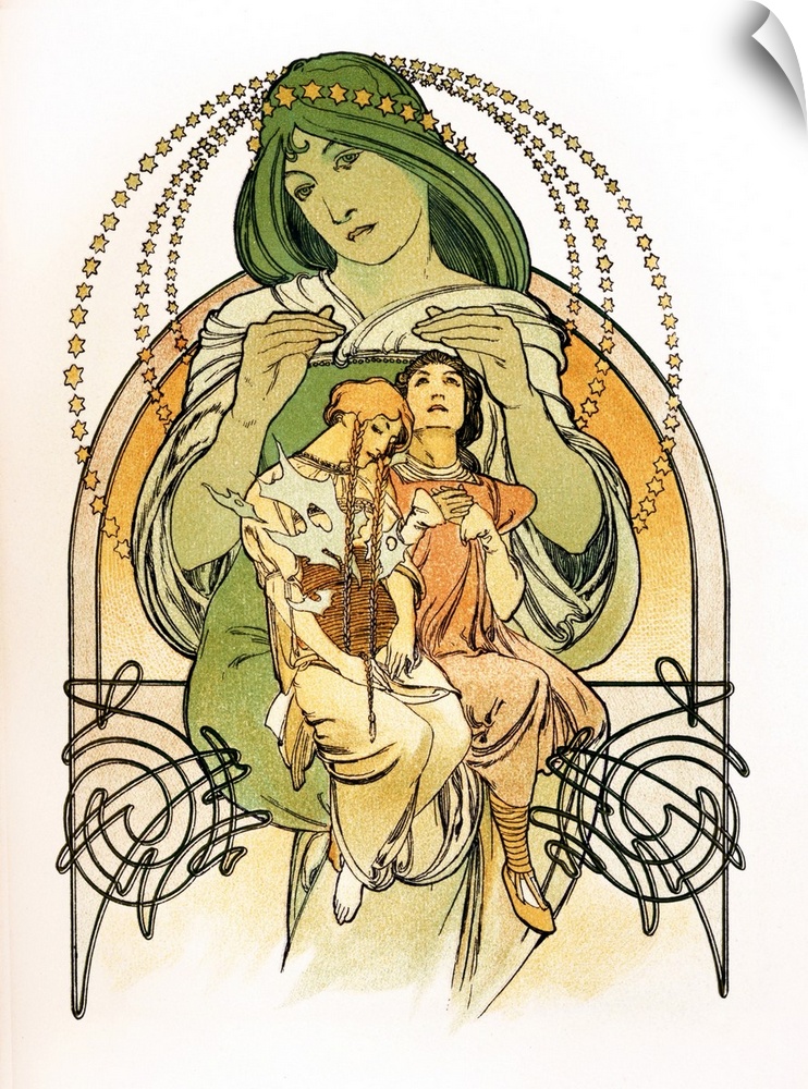 Illustration from 'Ilsee, Princess de Tripoli', 1897 (originally colour litho) by Mucha, Alphonse Marie (1860-1939)