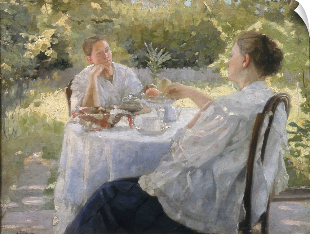 BAL244813 In the Garden, 1911 (oil on canvas)  by Popov, Lukjan Vasilievich (1873-1914); 85x111 cm; Regional Art Museum, O...