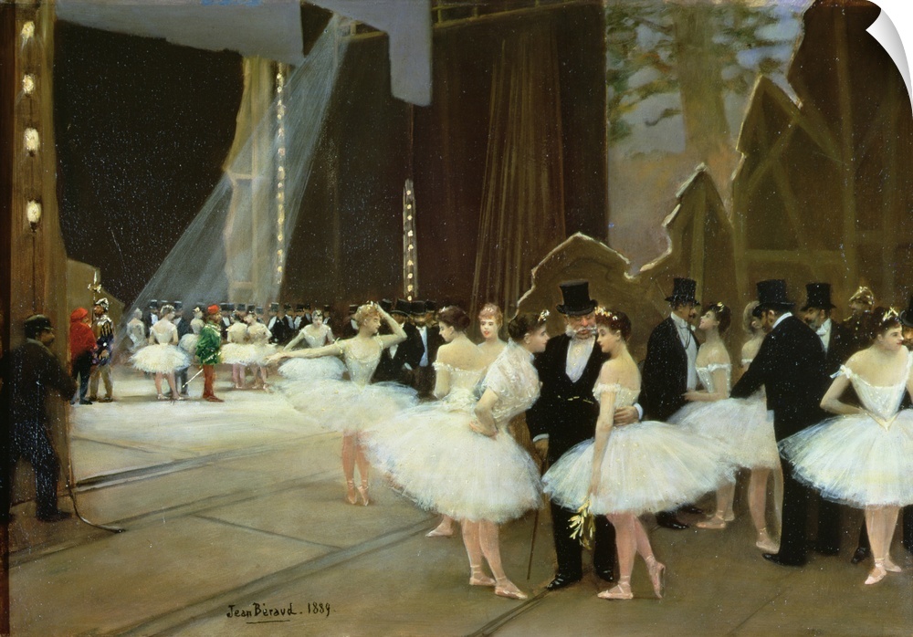 XIR63431 In the Wings at the Opera House, 1889 (oil on canvas); by Beraud, Jean (1849-1935); 38x54 cm; Musee de la Ville d...