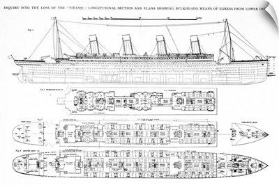 Inquiry into the Loss of the Titanic: Cross sections of the ship