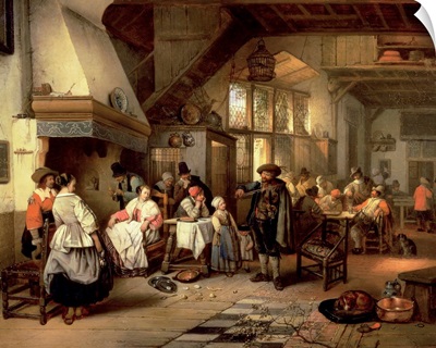 Interior of a tavern with a blind fiddler, 1844