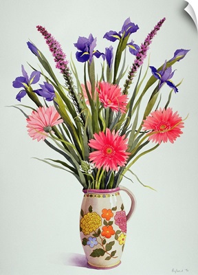 Irises and Berbera in a Dutch Jug