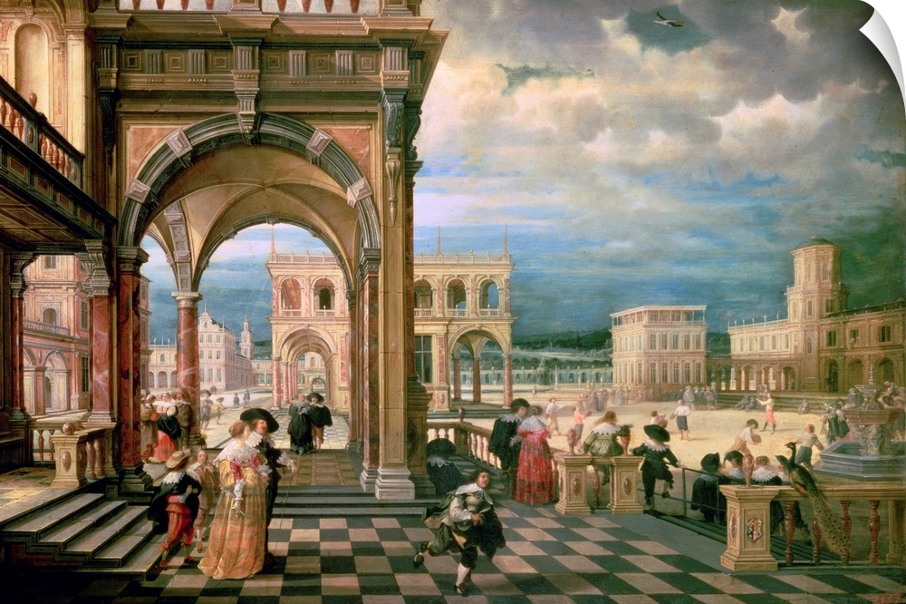 BAL174054 Italian Palace, 1623 (oil on copper); by Steenwyck, Hendrik the Younger (c.1580-1649)