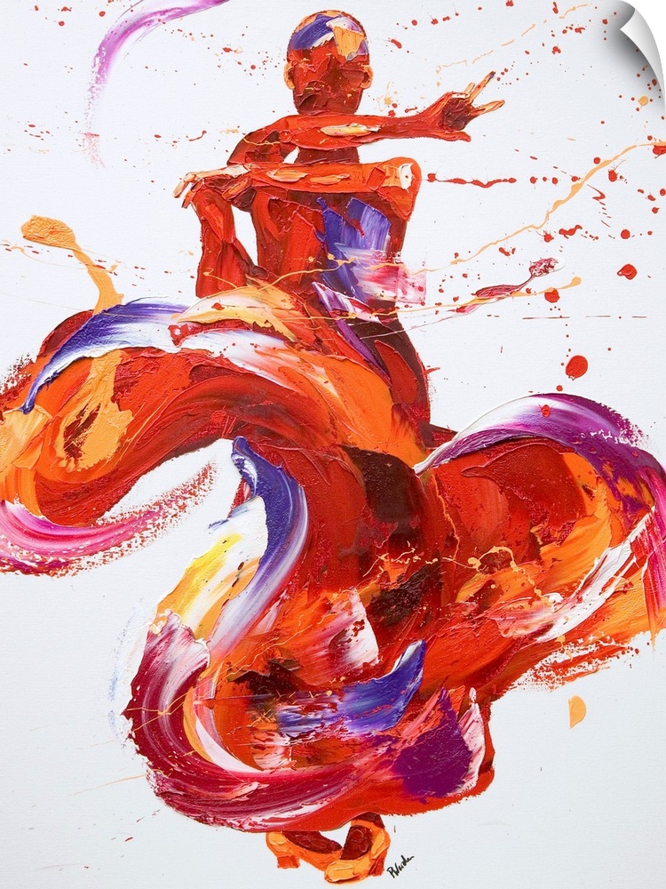 Contemporary painting of a flamenco dancer.