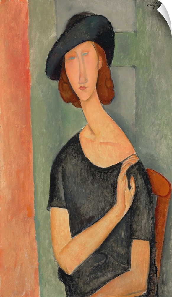 Jeanne Hebuterne (Au chapeau), 1919 (originally oil on canvas) by Modigliani, Amedeo (1884-1920)