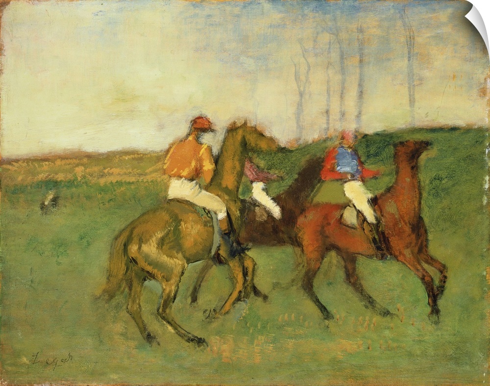 Jockeys And Race Horses, 1890-95 (Originally oil on panel)