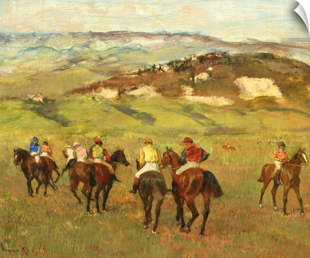 Jockeys on Horseback before Distant Hills, 1884