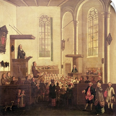 John Wesley preaching in Old Cripplegate Church
