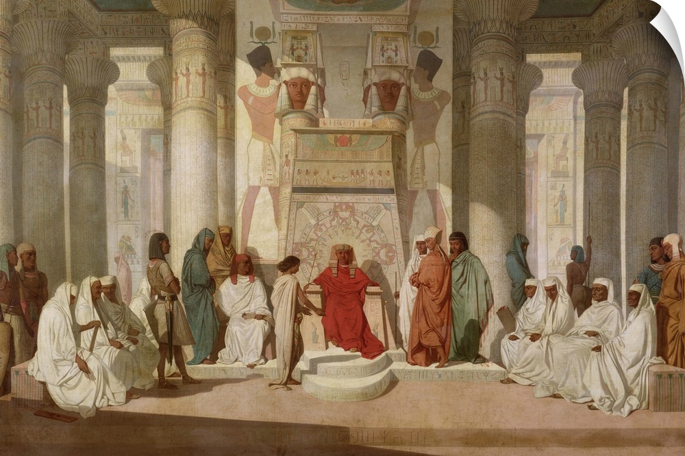 XOU27916 Joseph Explaining Pharaoh's Dreams (oil on canvas)  by Guignet, Jean Adrien (1816-54); Musee des Beaux-Arts, Roue...
