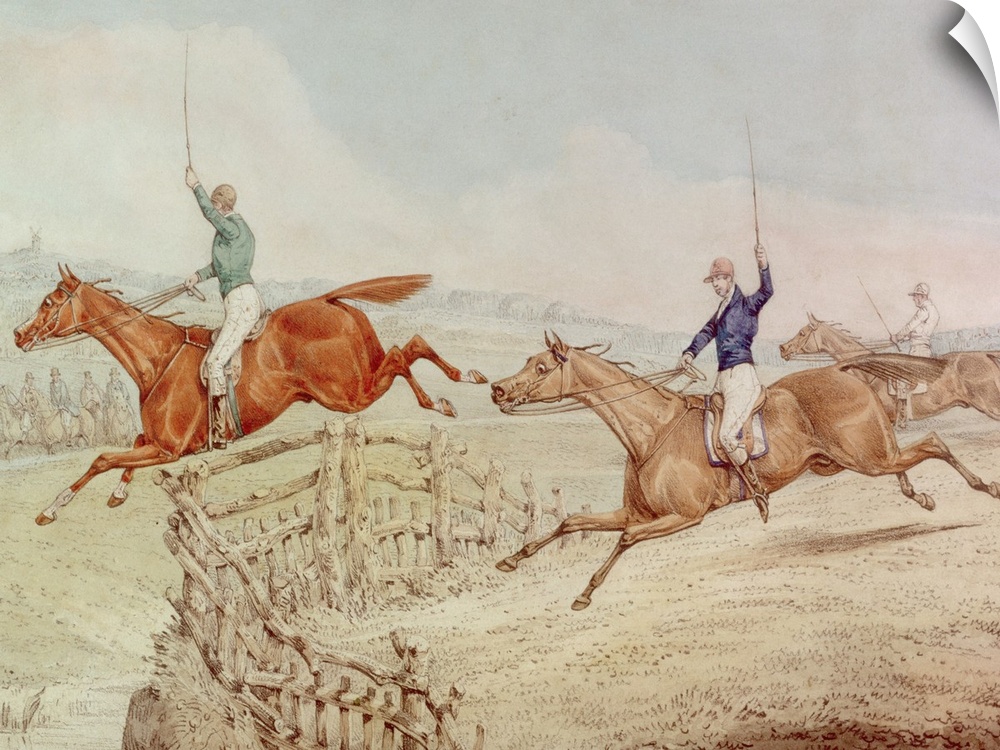 BAL3304 Jumping a Fence (w/c on paper)  by Alken, Henry Thomas (1785-1851); watercolour on paper; Private Collection; Engl...