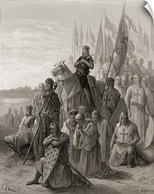 King Louis IX (1217-70) before Damietta, from 'Bibliotheque des Croisades'