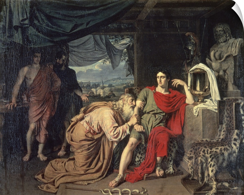 BAL67926 King Priam begging Achilles for the return of Hector's body, 1824  by Ivanov, Aleksandr Andreevich (1806-58); oil...