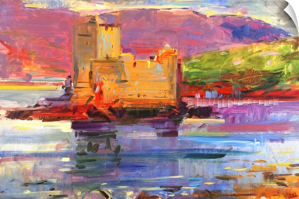 Kisimul Castle and Vatersay, 2012, originally oil on canvas.