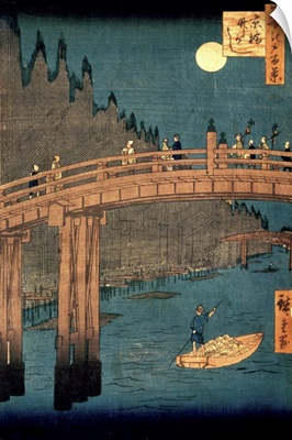 Kyoto bridge by moonlight, from the series '100 Views of Famous Place in Edo', 1855