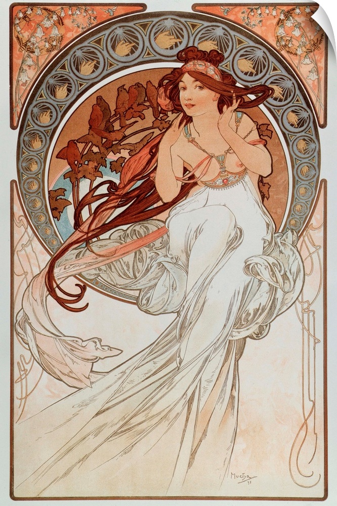 La musique Lithographs series by Alphonse Mucha (1860-1939), 1898.