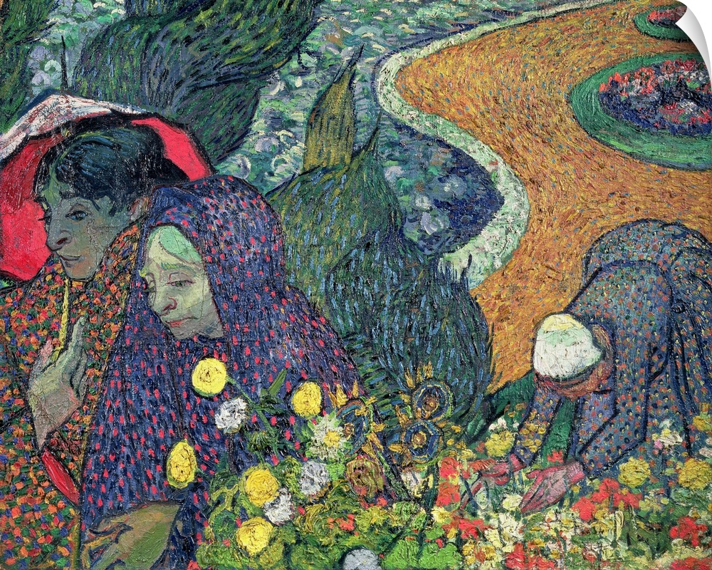 Ladies of Arles (Memories of the Garden at Etten), 1888 (oil on canvas)  by Gogh, Vincent van (1853-90); Hermitage, St. Pe...