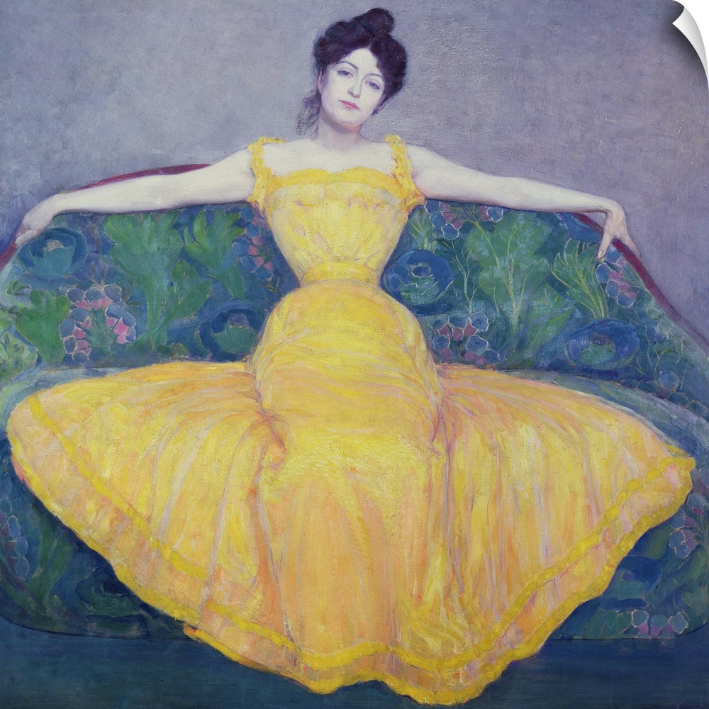 XAM72457 Lady in a Yellow Dress, 1899; by Kurzweil, Max (1867-1916); oil on canvas; 171.5x171. cm; Historisches Museum der...