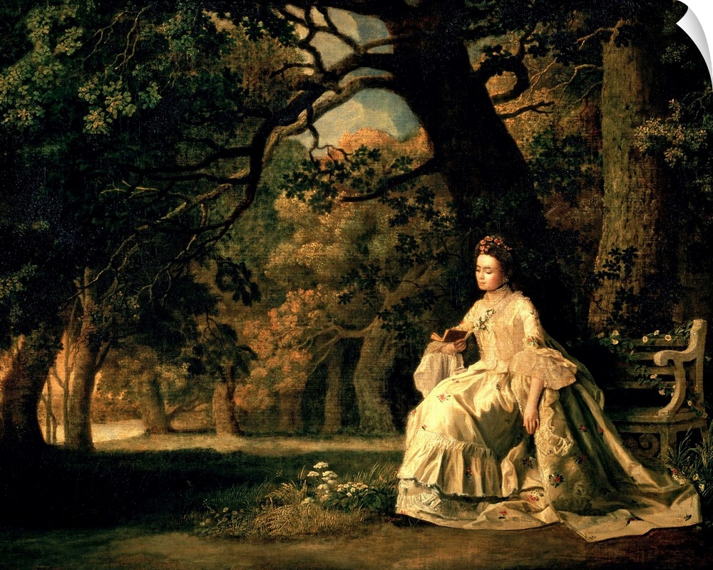 Lady reading in a Park, c.1768-70; by Stubbs, George (1724-1806); oil on canvas; 62.2x76.2 cm; Private Collection; English...