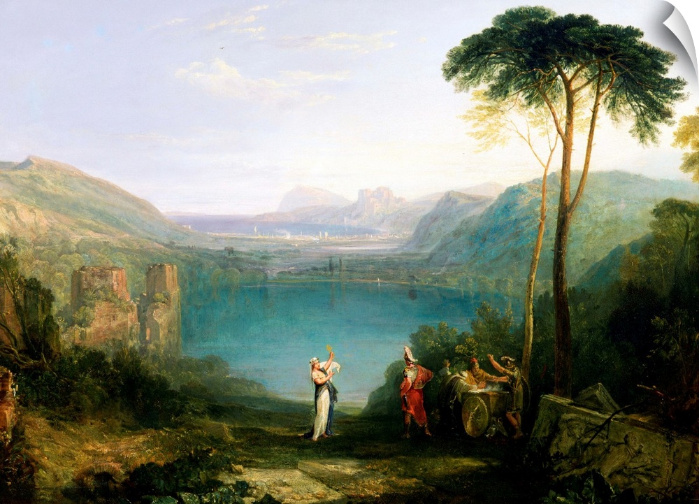 Lake Avernus: Aeneas and the Cumaean Sibyl, c.1814-5 (oil on canvas) by Turner, Joseph Mallord William (1775-1851) Yale Ce...