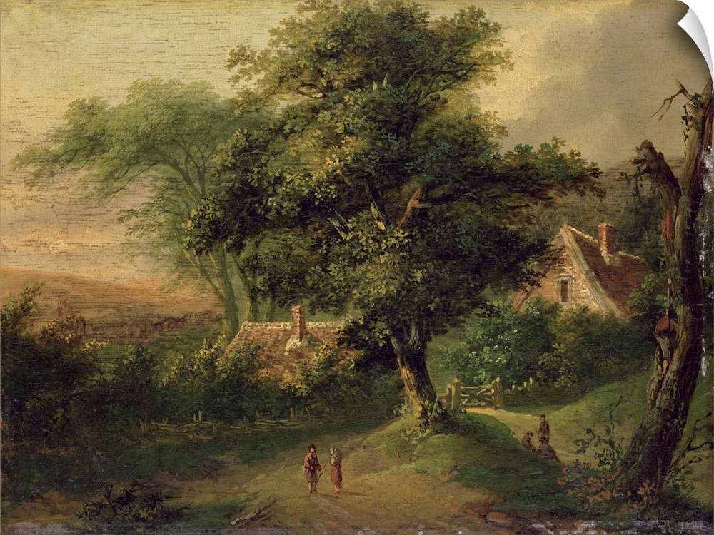 XKH179539 Landscape, 1827 (oil on canvas) by Rosenberg, Friedrich (1758-1833)