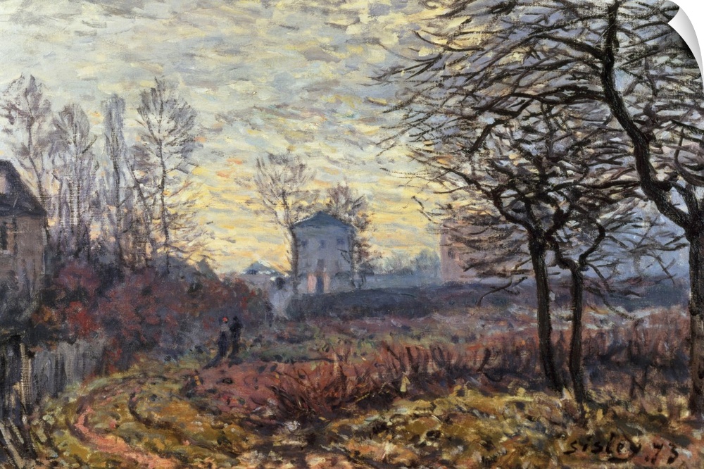 BAL87345 Landscape near Louveciennes, 1873  by Sisley, Alfred (1839-99); oil on canvas; Galerie Daniel Malingue, Paris, Fr...