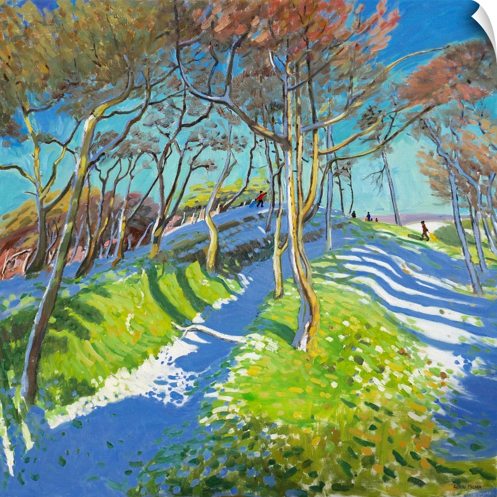 Last of the Snow, Ladmanlow, 2015, oil on canvas.  By Andrew Macara.