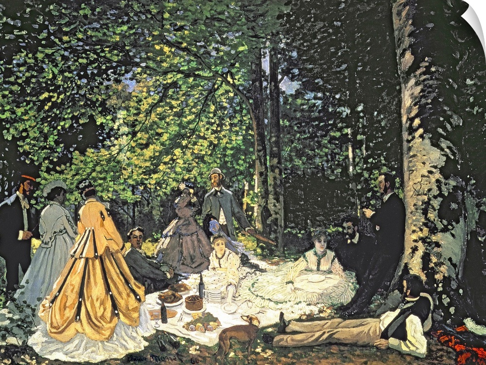 BAL37558 Le Dejeuner sur l'Herbe, 1865-1866 (oil on canvas)  by Monet, Claude (1840-1926); 130x181 cm; Pushkin Museum, Mos...
