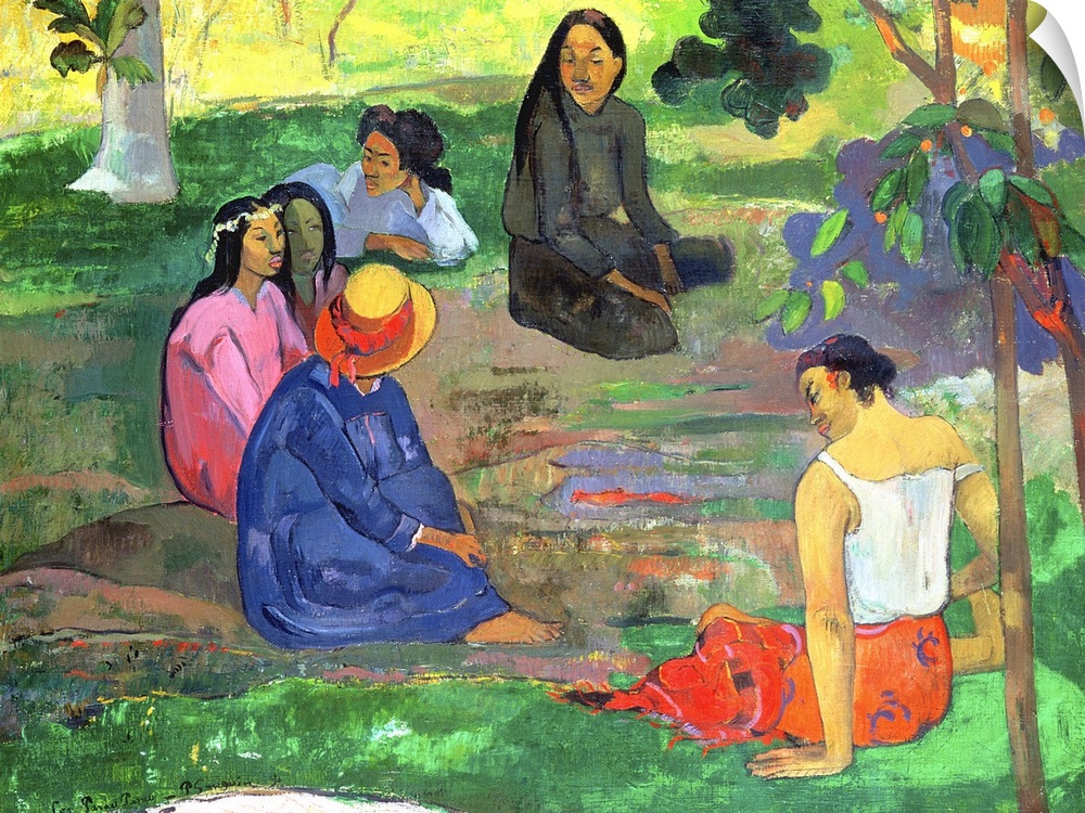 BAL37530 Les Parau Parau (The Gossipers), or Conversation, 1891 (oil on canvas)  by Gauguin, Paul (1848-1903); 89x125 cm; ...