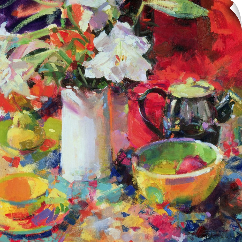 GHM180563 Lilies in Summer, 2000 (oil on canvas) by Graham, Peter (Contemporary Artist)