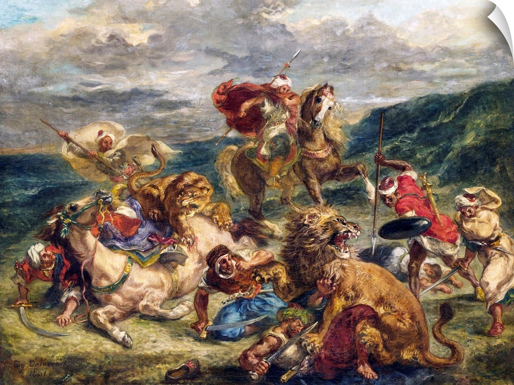 Lion Hunt, 1860-61, oil on canvas.
