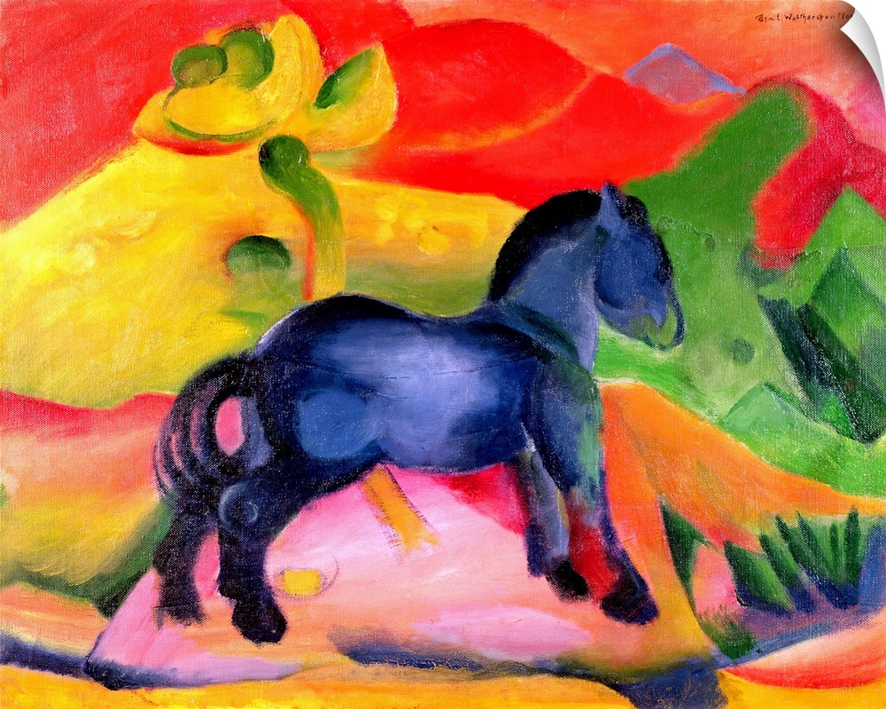 Little Blue Horse, 1912 (oil on canvas) by Franz Marc (1880-1916).