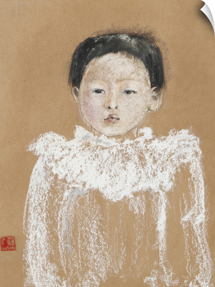 Contemporary painting of a portrait of a small child.