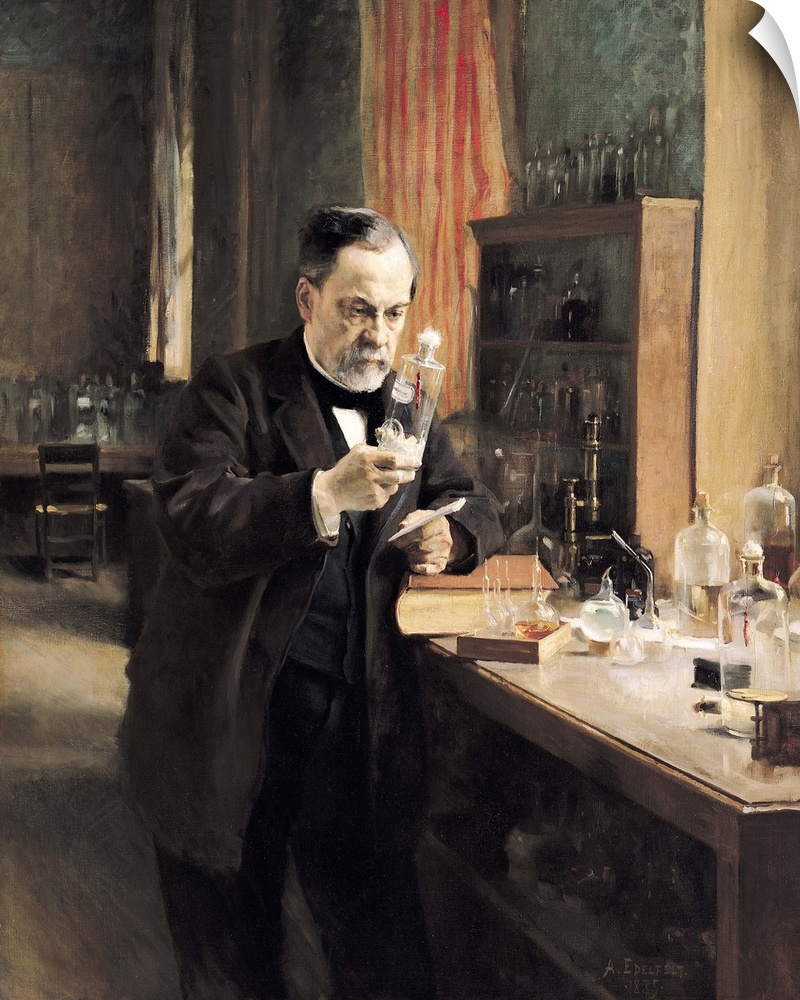 XIR28086 Louis Pasteur (1822-95) in his Laboratory, 1885 (oil on canvas); by Edelfelt, Albert Gustaf Aristides (1854-1905)...
