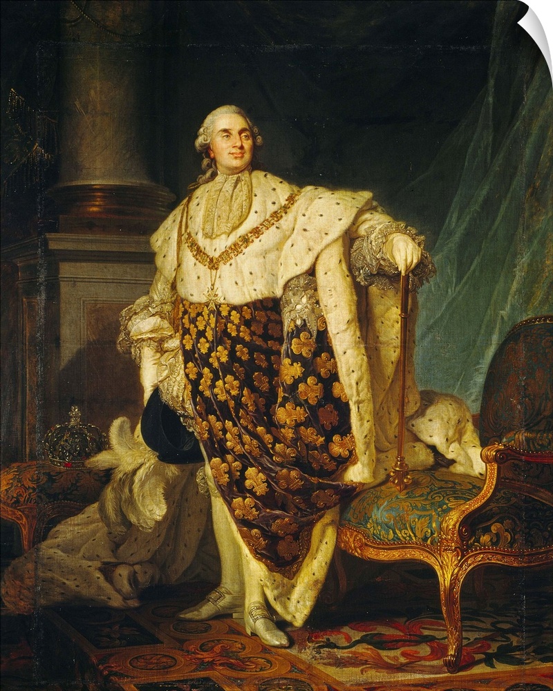 XIR152731 Louis XVI (1754-93) King of France in Coronation Robes, 1777 (oil on canvas) by Duplessis, Joseph Siffred (1725-...