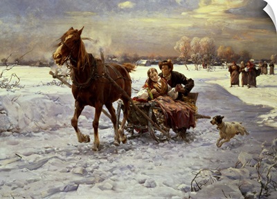 Lovers in a sleigh
