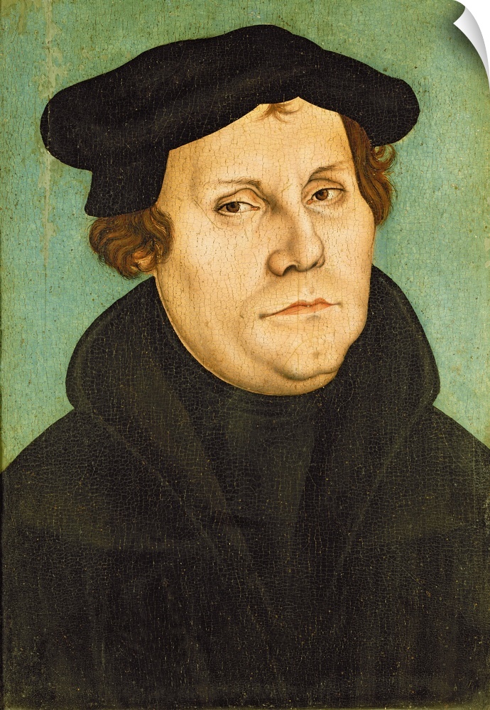 XPH308462 Luther as Professor, 1529 (oil on panel)  by Cranach, Lucas, the Elder (1472-1553); Schlossmuseum, Weimar, Germa...