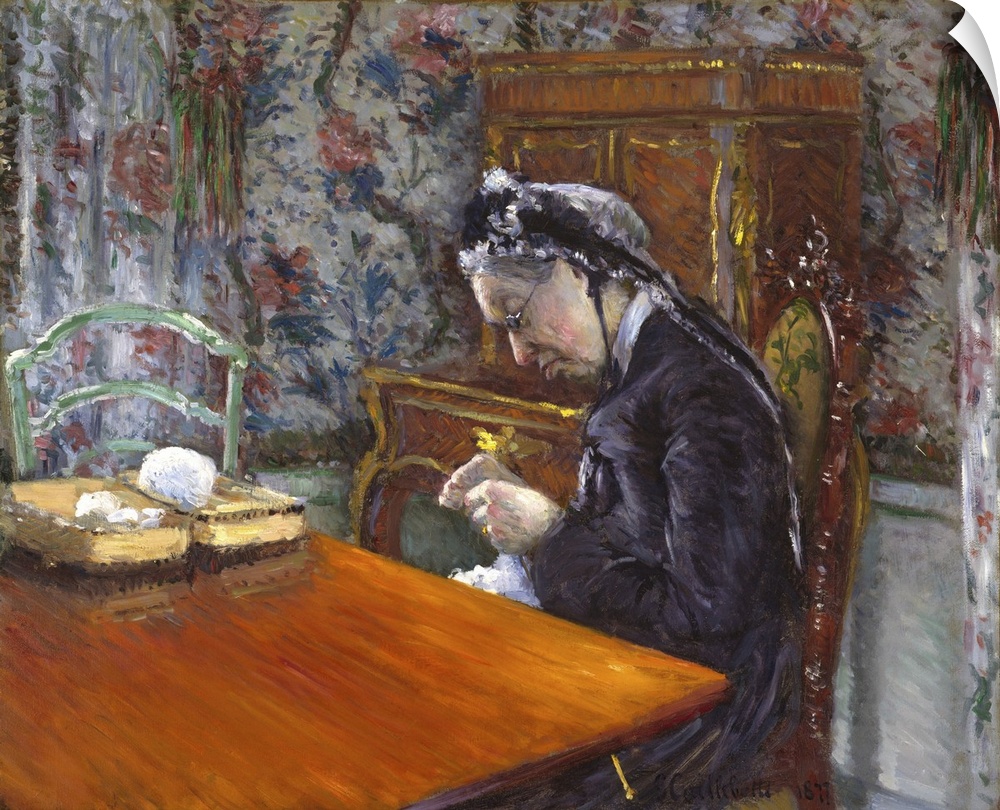 Mademoiselle Boissiere Knitting, 1877 (Originally oil on canvas)