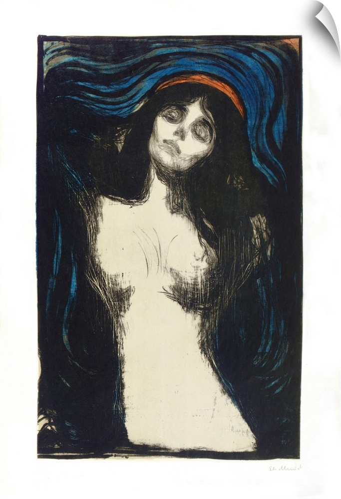 Madonna, 1895-1902 (originally litho with colour woodcut) by Munch, Edvard (1863-1944)