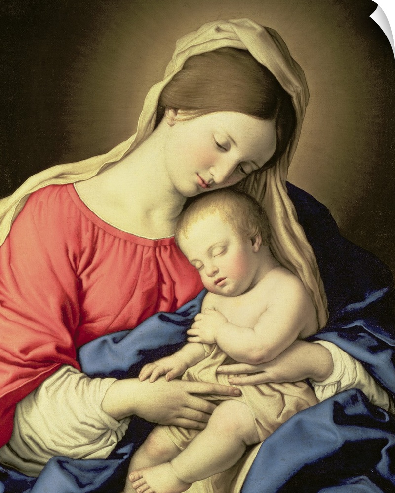 XAM68686 Madonna and Child  by Sassoferrato, Il (Giovanni Battista Salvi) (1609-85); oil on canvas; 75x60 cm; Kunsthistori...