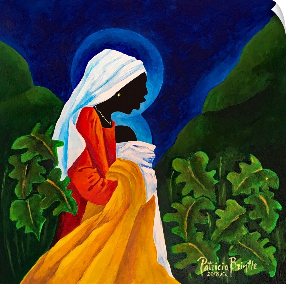 Madonna and Child - Gentle Song - 2018 (originally acrylic on wood) by Brintle, Patricia