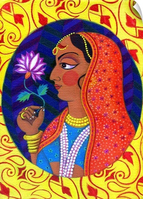 Maharani With White And Pink Flower, 2011