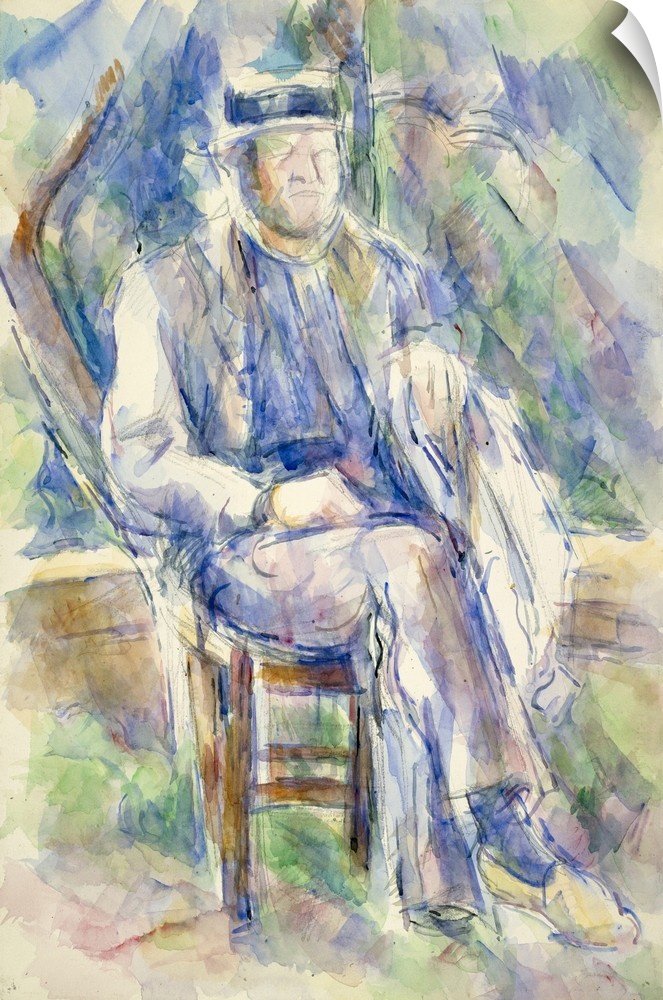 Man Wearing a Straw Hat, 1905-06, watercolor over graphite on white wove paper.