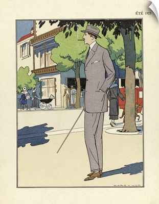 Mans Suit, by Marc-Luc, pub. 1923 (pochoir print)