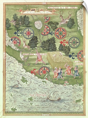 Map of Florida, from Cosmographie Universelle, 1555