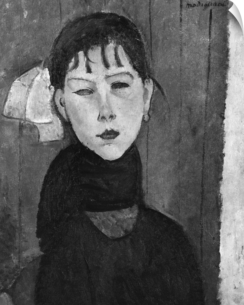 XIR267175 Marie, young woman of the people (oil on canvas) (b/w photo) by Modigliani, Amedeo (1884-1920); Private Collecti...