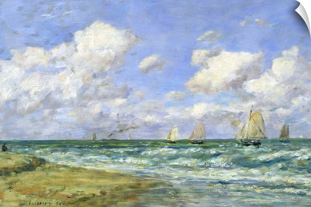 XLH26183 Marine scene, 1894 (oil on canvas)  by Boudin, Eugene Louis (1824-98); Musee des Beaux-Arts, Mulhouse, France; Gi...