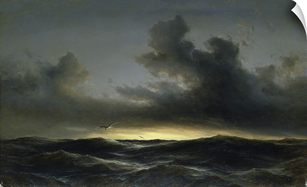Marine Solitude, 1852 (oil on canvas)  by Melbye, Anton (1818-75); Hamburger Kunsthalle, Hamburg, Germany; Danish, out of ...