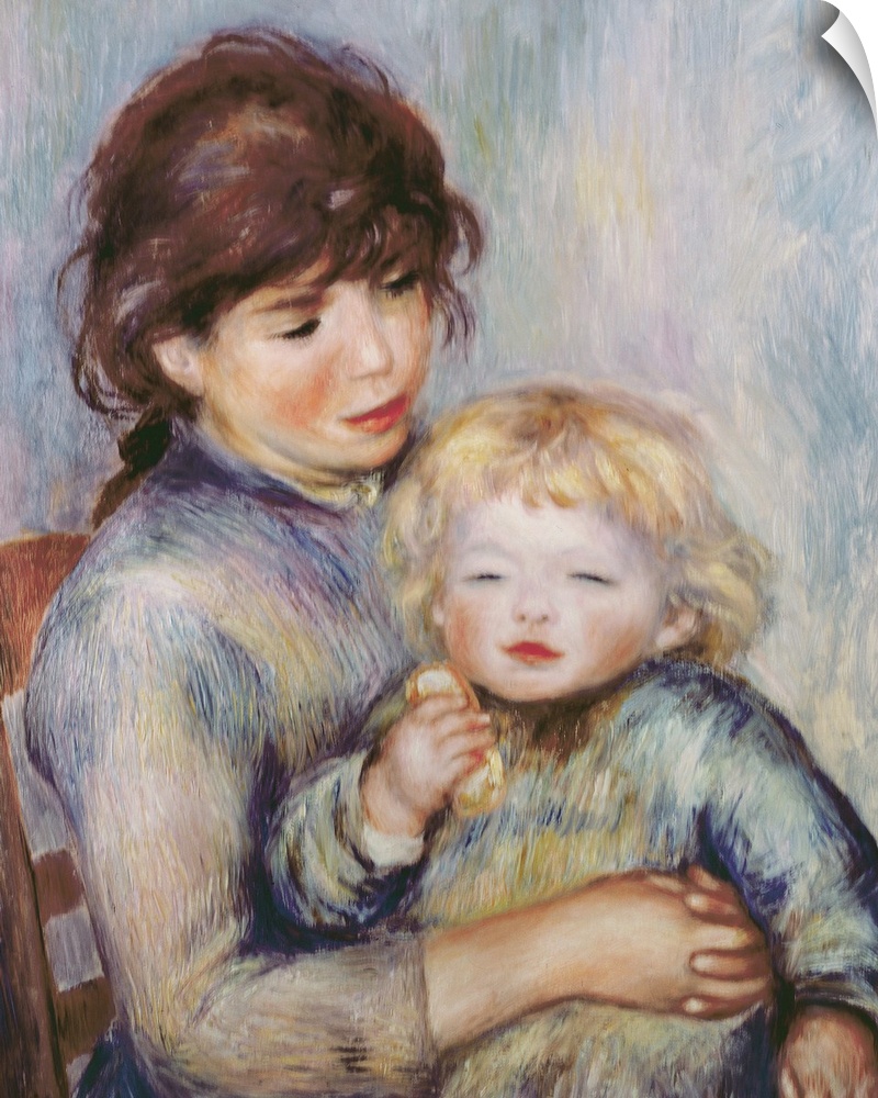 BAL76856 Maternity, or Child with a biscuit, 1887  by Renoir, Pierre Auguste (1841-1919); oil on canvas; 56x46.5 cm; Galer...